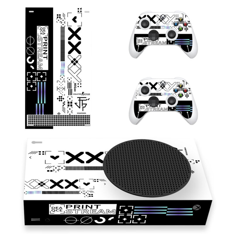 Black And White Loga Mantra WP 2L Pattern Skin Sticker For Xbox Series S And Controllers