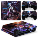 League Of Legends Anime Jinx Skin Sticker For PS4 Pro And Controllers