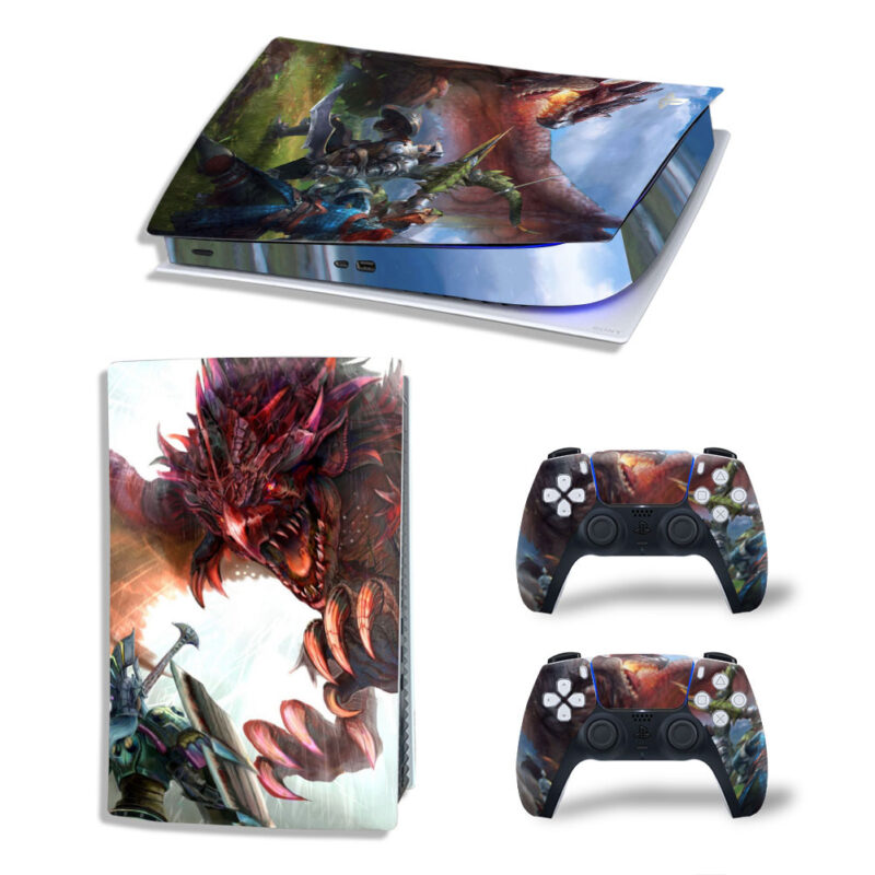 Monster Hunter Characters Skin Sticker Decal For PS5 Digital Edition And Controllers