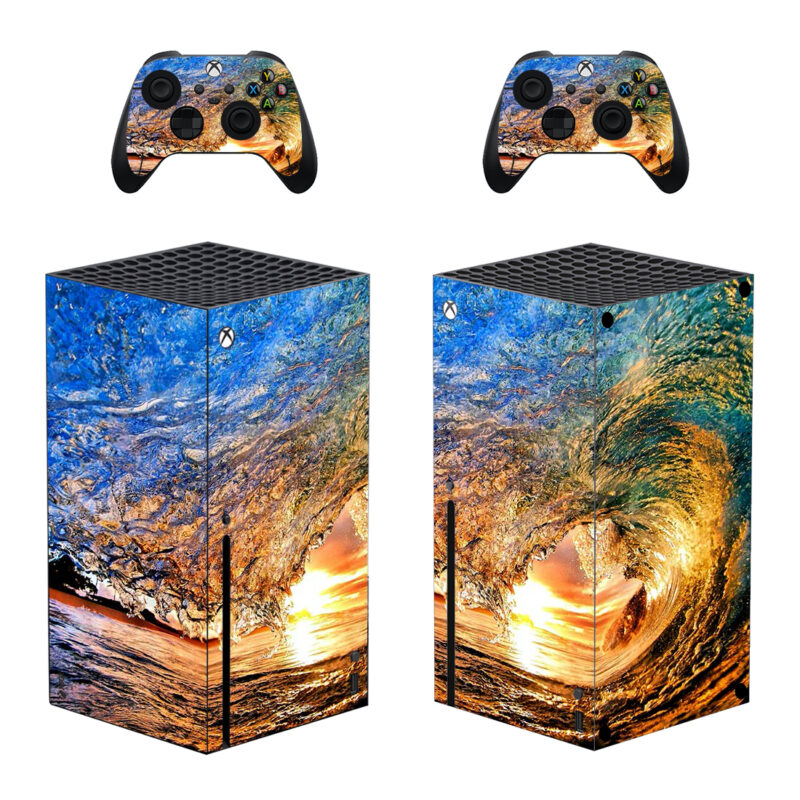 Beautiful Sunlight On Ocean Waves Skin Sticker For Xbox Series X And Controllers