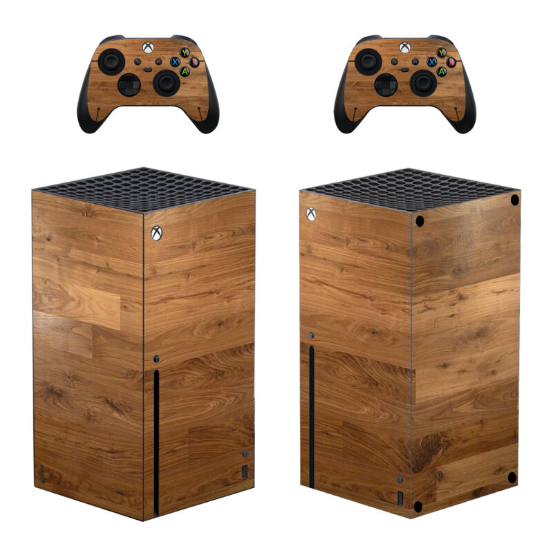 Wire-Brushed Wood Texture Skin Sticker For Xbox Series X And Controllers