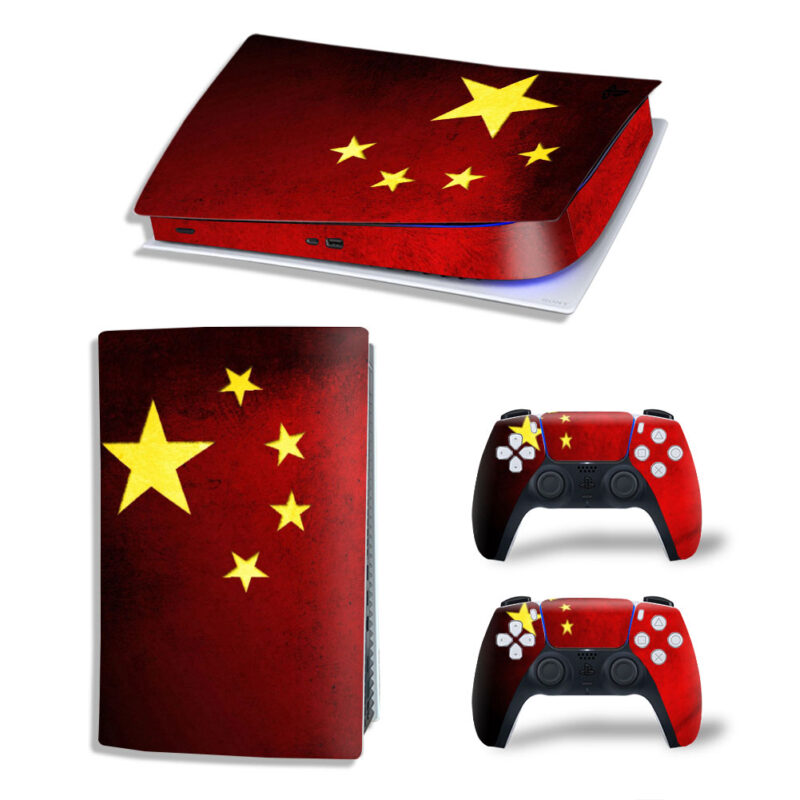 Flag Of China Skin Sticker Decal For PS5 Digital Edition And Controllers