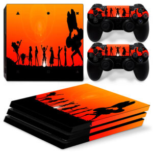 One Piece Silhouette Of People Digital Art Skin Sticker For PS4 Pro And Controllers