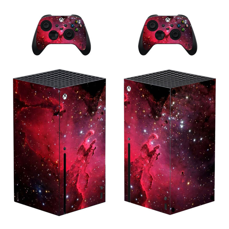 Abstract Red Eagle Nebula Skin Sticker For Xbox Series X And Controllers