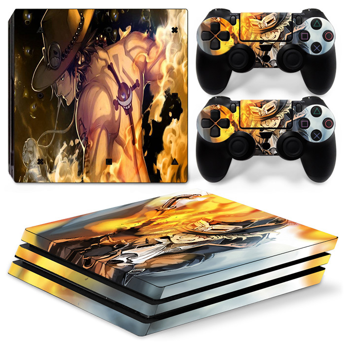 One Piece Anime Portgas D. Ace And Sabo Skin Sticker For PS4 Pro And Controllers