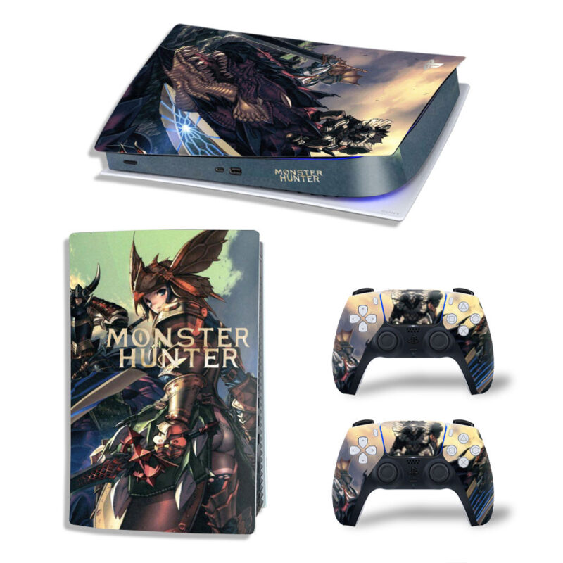 Monster Hunter 4 Ultimate Game Characters Skin Sticker Decal For PS5 Digital Edition And Controllers