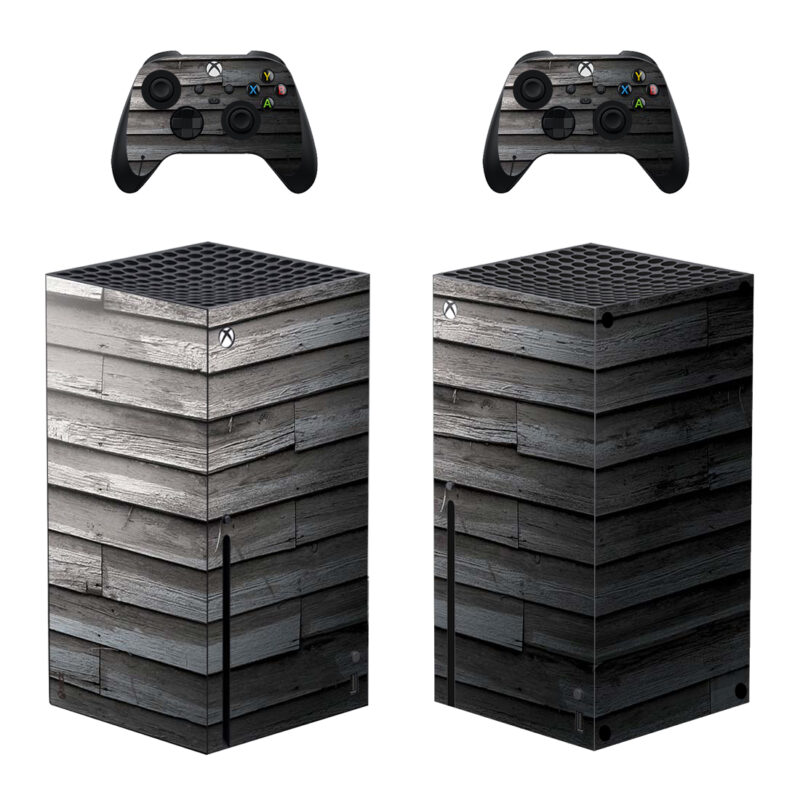 Gray Wooden Panels Skin Sticker For Xbox Series X And Controllers