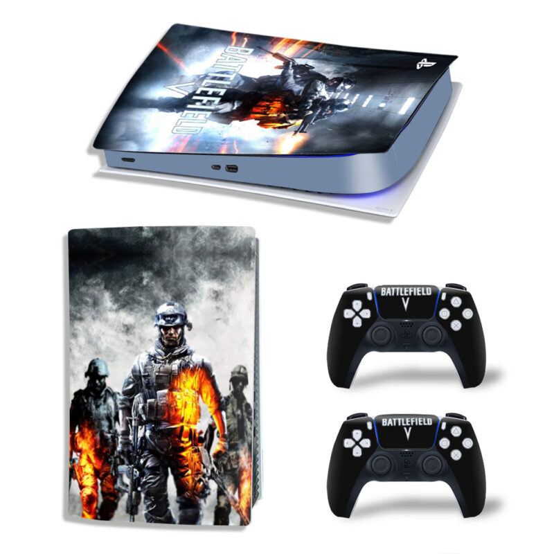 Battlefield V Game Skin Sticker Decal For PS5 Digital Edition And Controllers