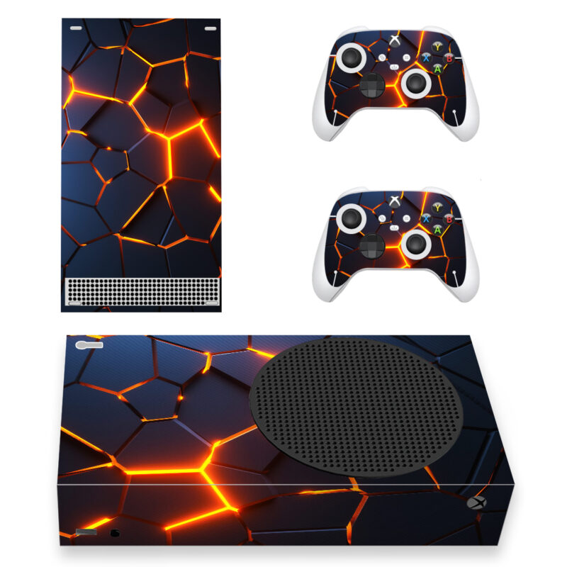 Abstract 3D Fire Cracked Surface Skin Sticker For Xbox Series S And Controllers