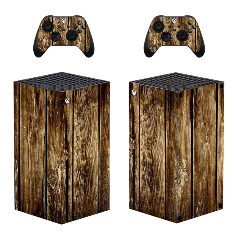 Old Wooden Board Texture Skin Sticker For Xbox Series X And Controllers