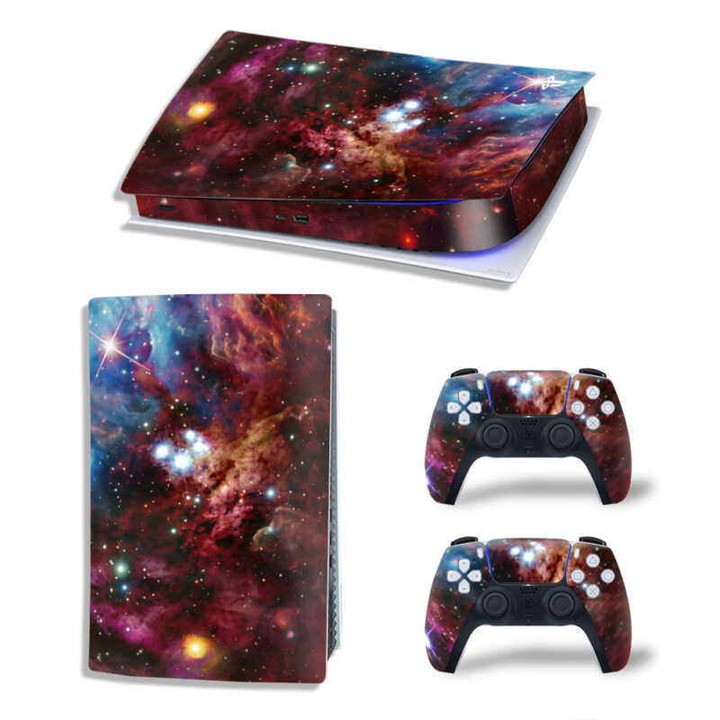 Nebula Galaxy Space Art Skin Sticker Decal For PS5 Digital Edition And Controllers