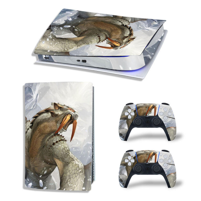 Monster Hunter World: Iceborne Barioth Skin Sticker Decal For PS5 Digital Edition And Controllers