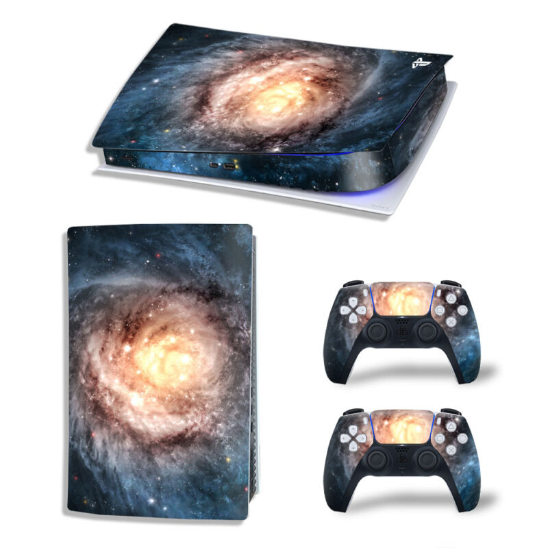 Spiral Nebula Galaxy Skin Sticker Decal For PS5 Digital Edition And Controllers