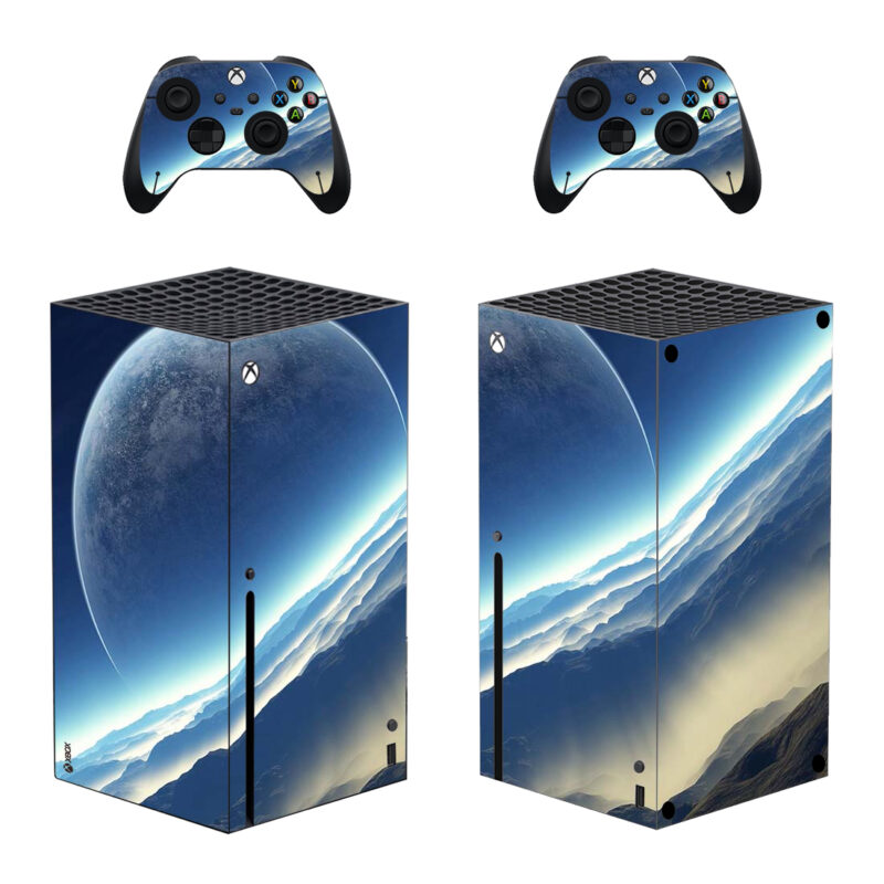 Earth Space And Sky Landscape Digital Art Skin Sticker For Xbox Series X And Controllers