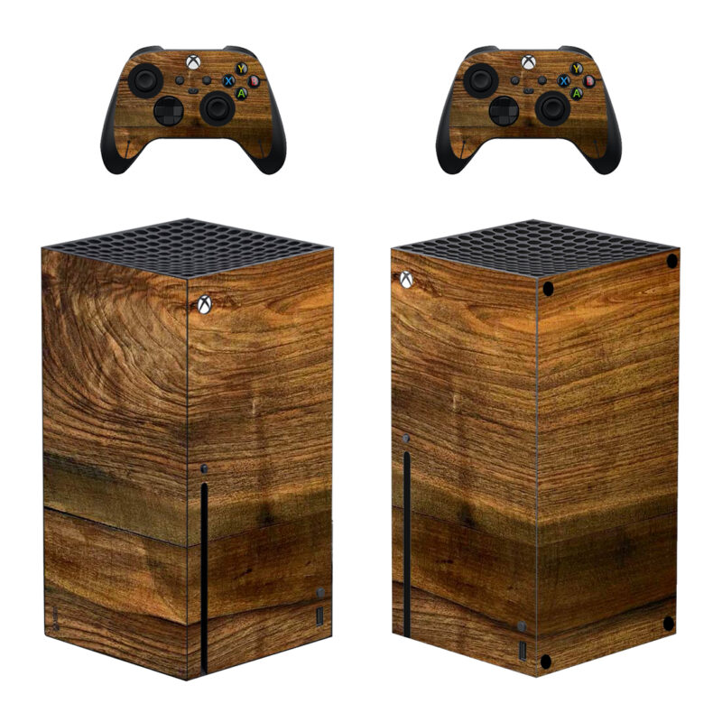 Old Brown Wood Texture Skin Sticker For Xbox Series X And Controllers