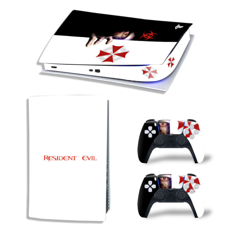 Resident Evil And Biohazard Skin Sticker Decal For PS5 Digital Edition And Controllers