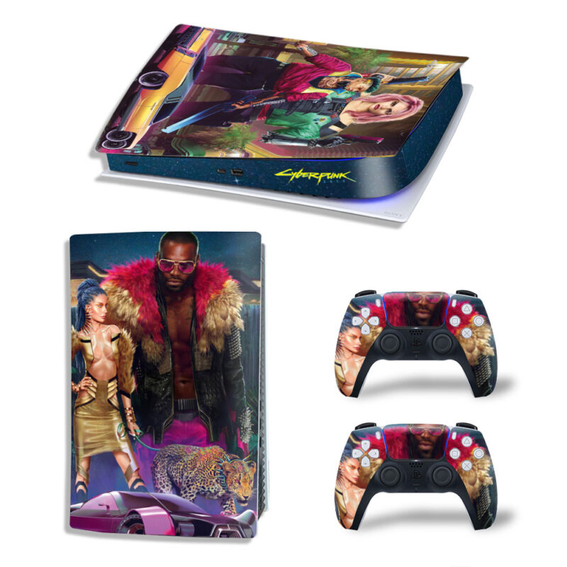 Cyberpunk 2077 Game Skin Sticker Decal For PS5 Digital Edition And Controllers Design 10