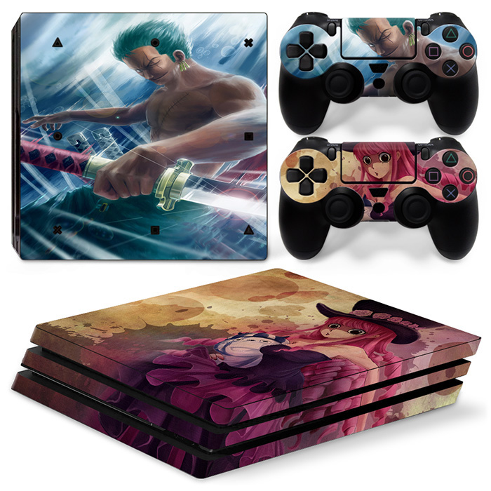 One Piece Anime Roronoa Zoro And Perona Skin Sticker For PS4 Pro And Controllers