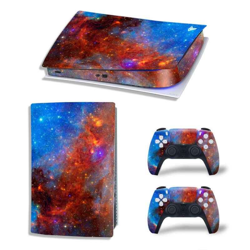 North America Nebula In Different Lights Skin Sticker Decal For PS5 Digital Edition And Controllers