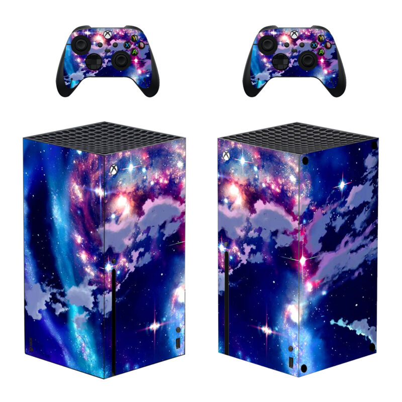 Clouds Space Stars And Galaxy Skyscapes Skin Sticker For Xbox Series X And Controllers