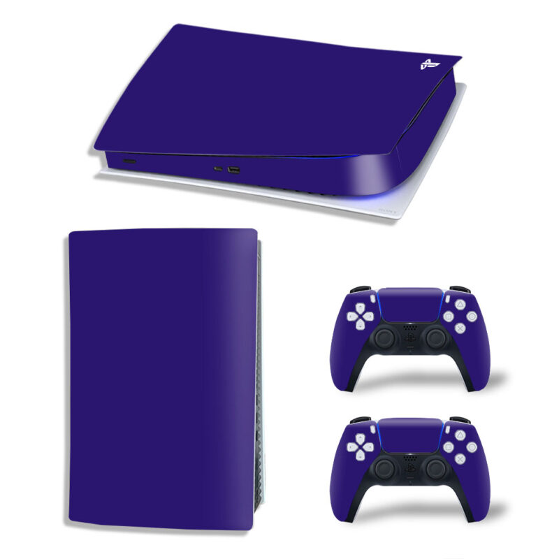 Navy Blue Color Skin Sticker Decal For PS5 Digital Edition And Controllers