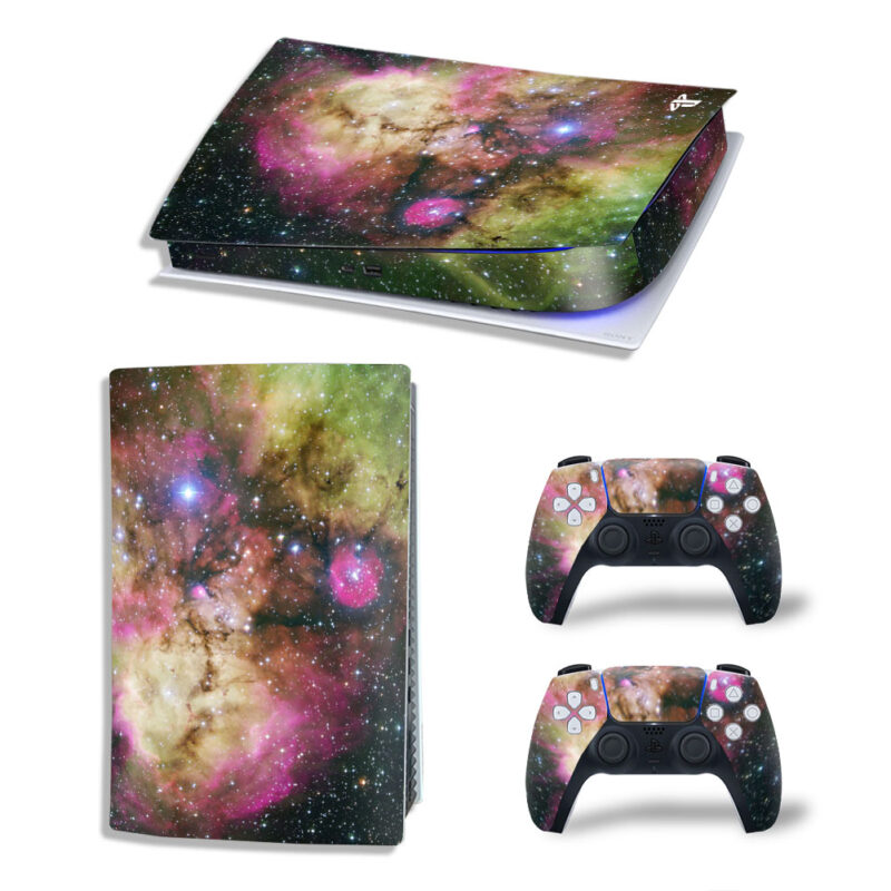 Stars Surrounding A Colorful Galaxy Skin Sticker Decal For PS5 Digital Edition And Controllers