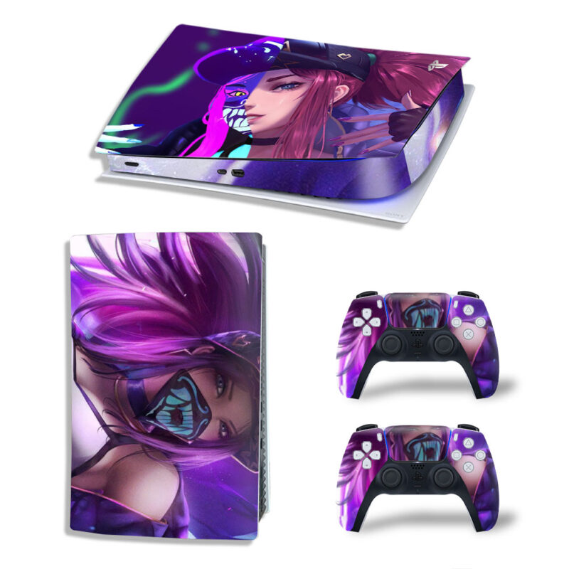 League Of Legends Kda Akali Skin Sticker Decal For PS5 Digital Edition And Controllers