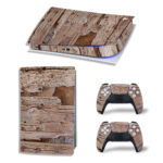 Old Damaged Wood Texture Skin Sticker Decal For PS5 Digital Edition And Controllers