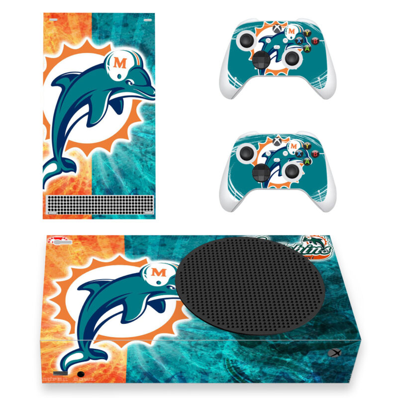 Miami Dolphins Skin Sticker For Xbox Series S And Controllers