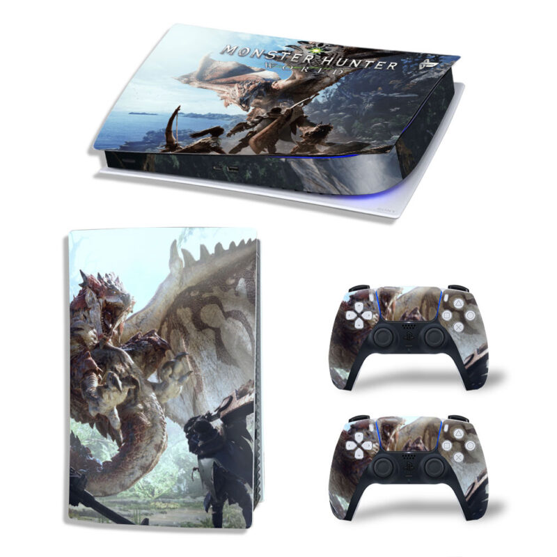 Monster Hunter: World Game Skin Sticker Decal For PS5 Digital Edition And Controllers