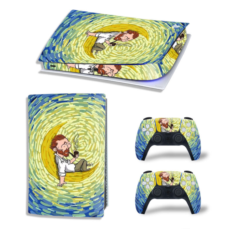 Vincent Van Gogh In Colorful Comics Skin Sticker Decal For PS5 Digital Edition And Controllers