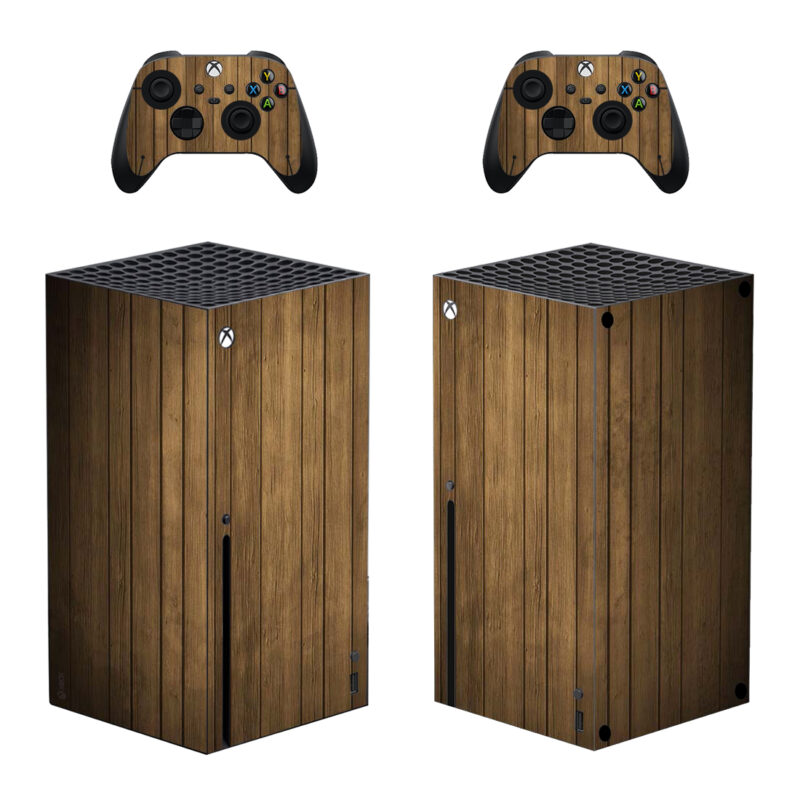 Brown Wooden Panel Texture Skin Sticker For Xbox Series X And Controllers