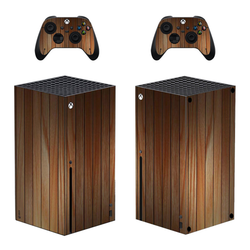 Shiny Panels Wooden Texture Skin Sticker For Xbox Series X And Controllers