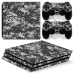 Digital Pixel Gray Camouflage Seamless Pattern Skin Sticker For PS4 Pro And Controllers