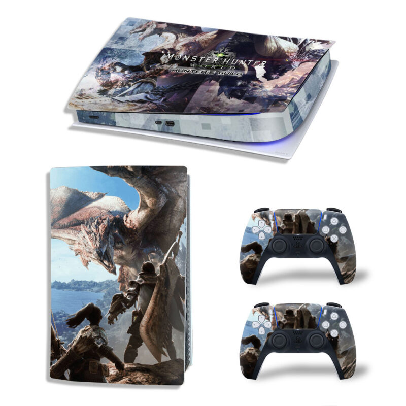 Monster Hunter: World Hunter's Guild Skin Sticker Decal For PS5 Digital Edition And Controllers