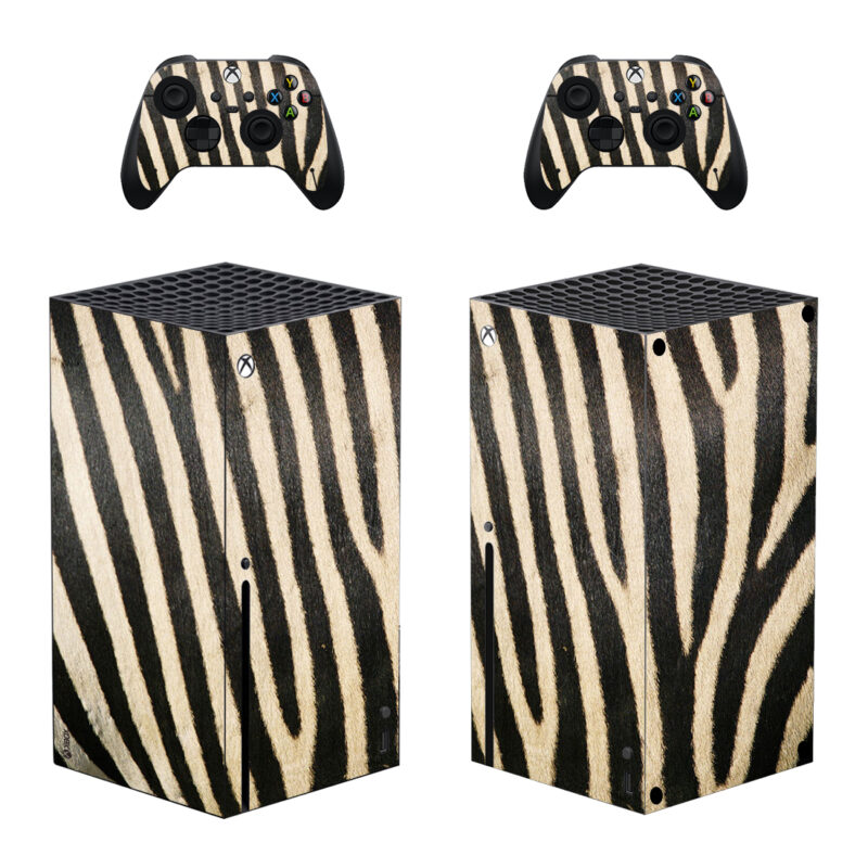 Black And White Zebra Pattern Skin Sticker For Xbox Series X And Controllers