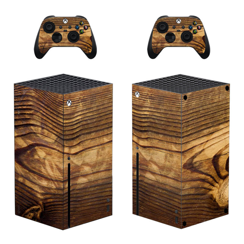 Abstract Real Wood Texture Skin Sticker For Xbox Series X And Controllers