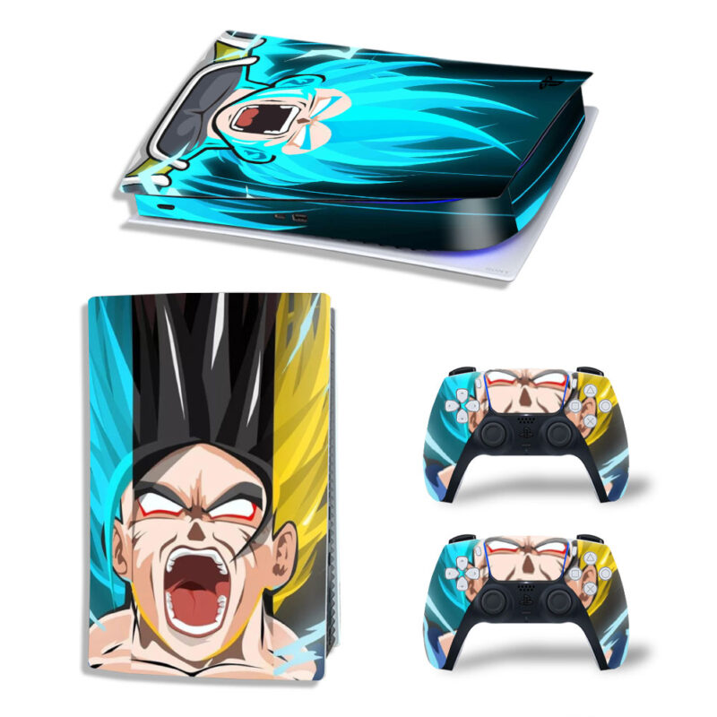 Dragon Ball Z Son Goku Super Saiyan Skin Sticker Decal For PS5 Digital Edition And Controllers