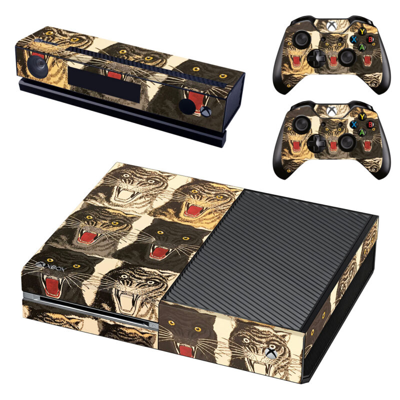 Gucci Tiger Face Print Skin Sticker For Xbox One