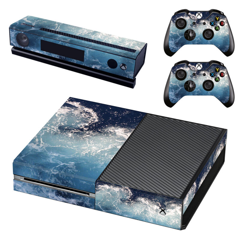 Blue Sea Waves Art Skin Sticker For Xbox One