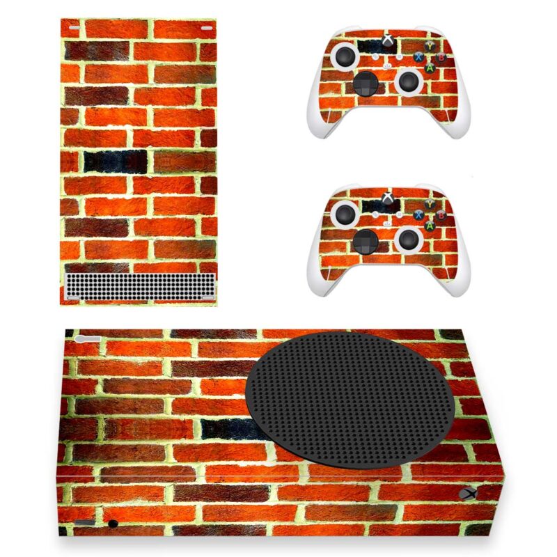 Brick Wall Pattern Skin Sticker For Xbox Series S And Controllers Design 1