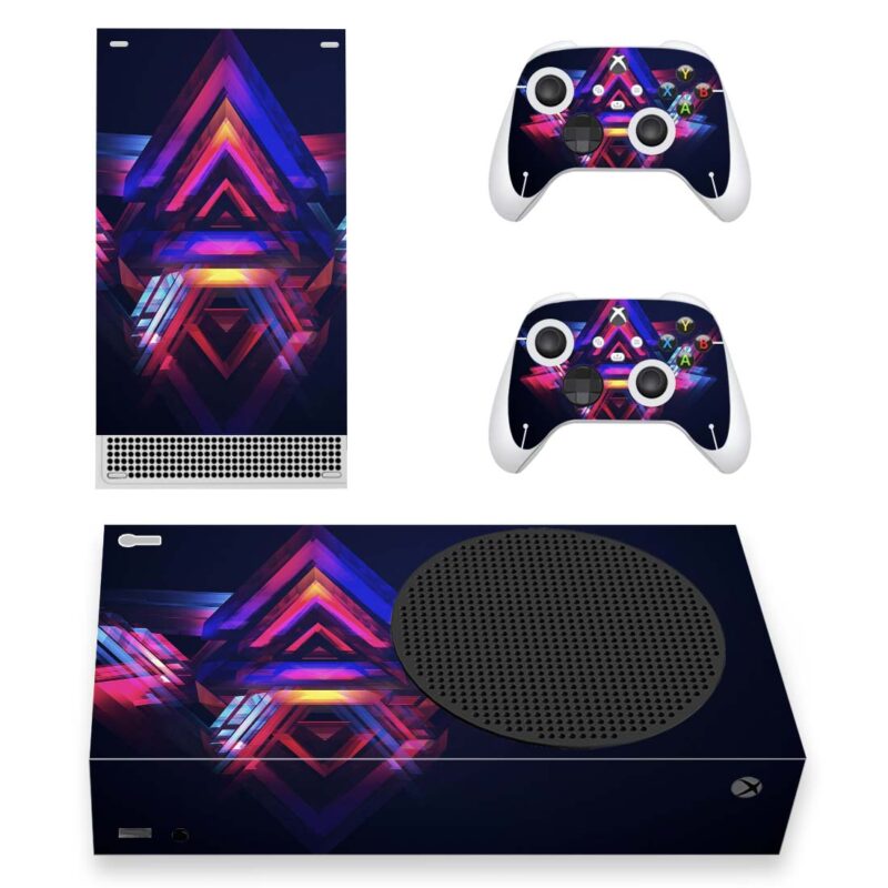 Abstraction Of Creative Triangles Digital Art Skin Sticker For Xbox Series S And Controllers