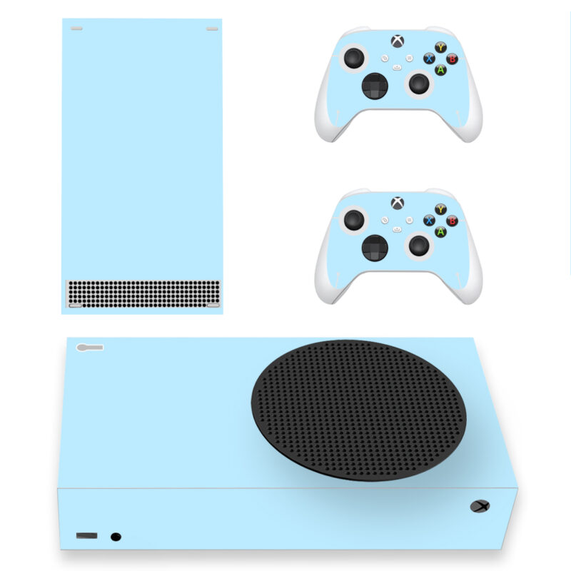 Light Sky Blue Color Skin Sticker For Xbox Series S And Controllers