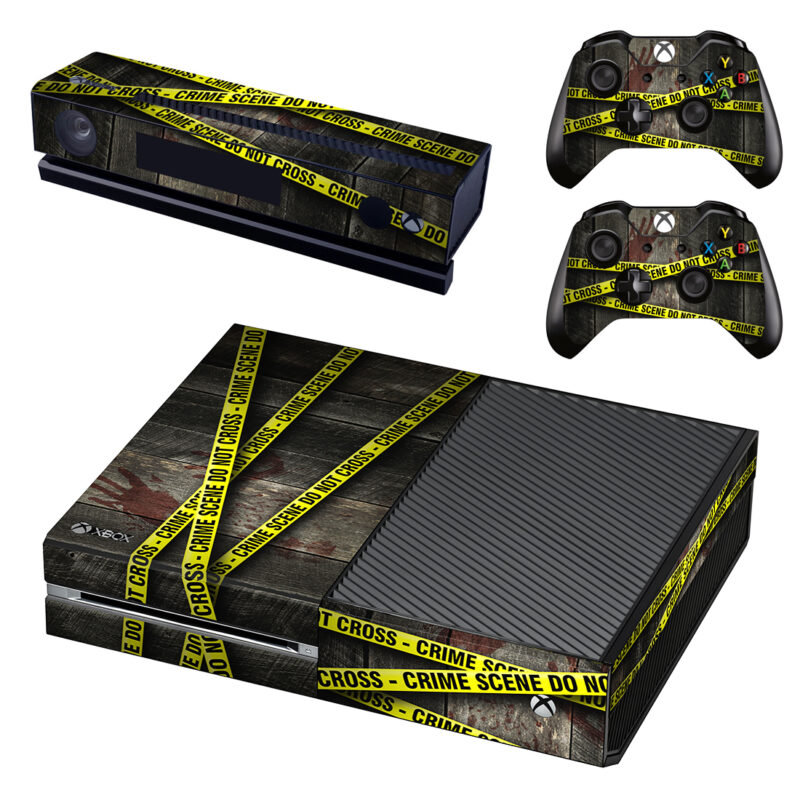 Crime Scene Do Not Cross Caution With Bloody Palm Skin Sticker For Xbox One Design 1