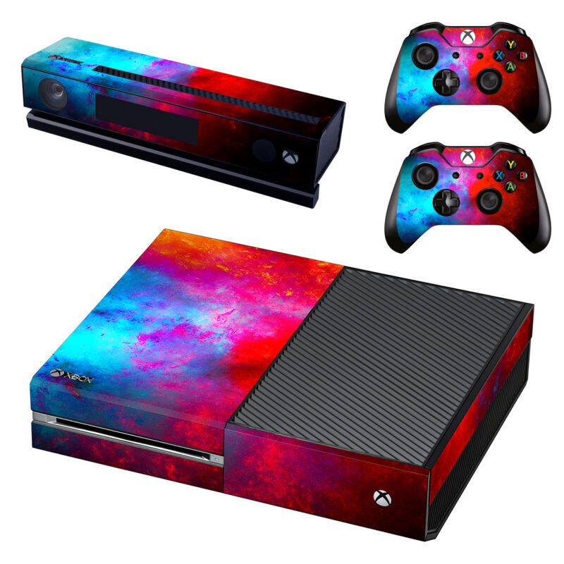 Blue And Red Space Art Abstract Xbox One Skin Sticker