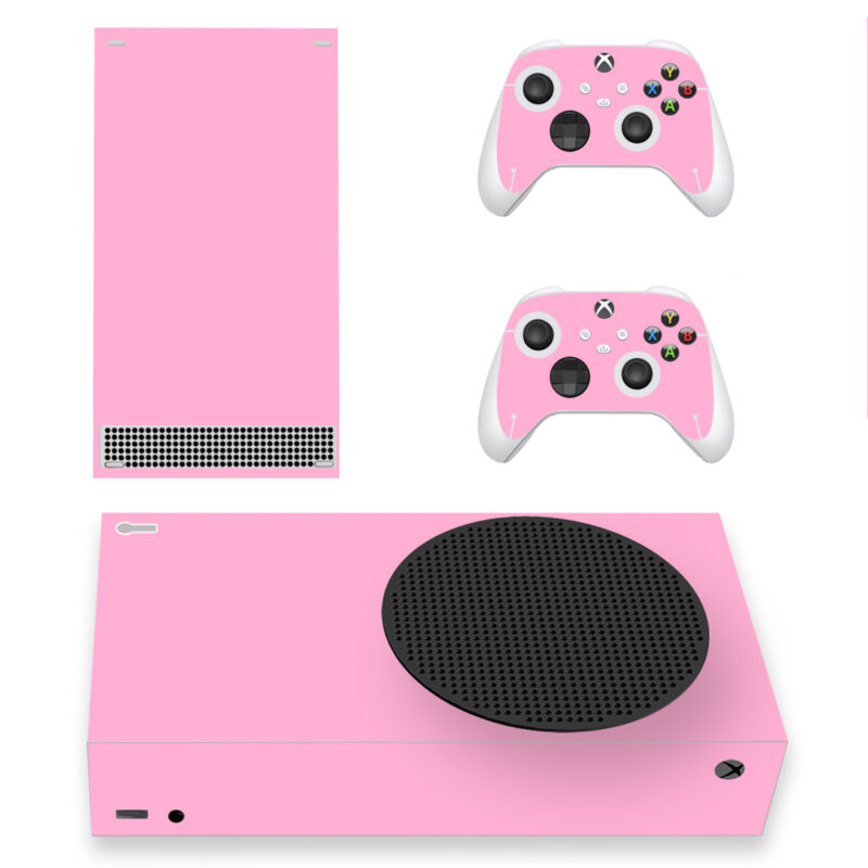 Light Pink Color Skin Sticker For Xbox Series S And Controllers Design 1