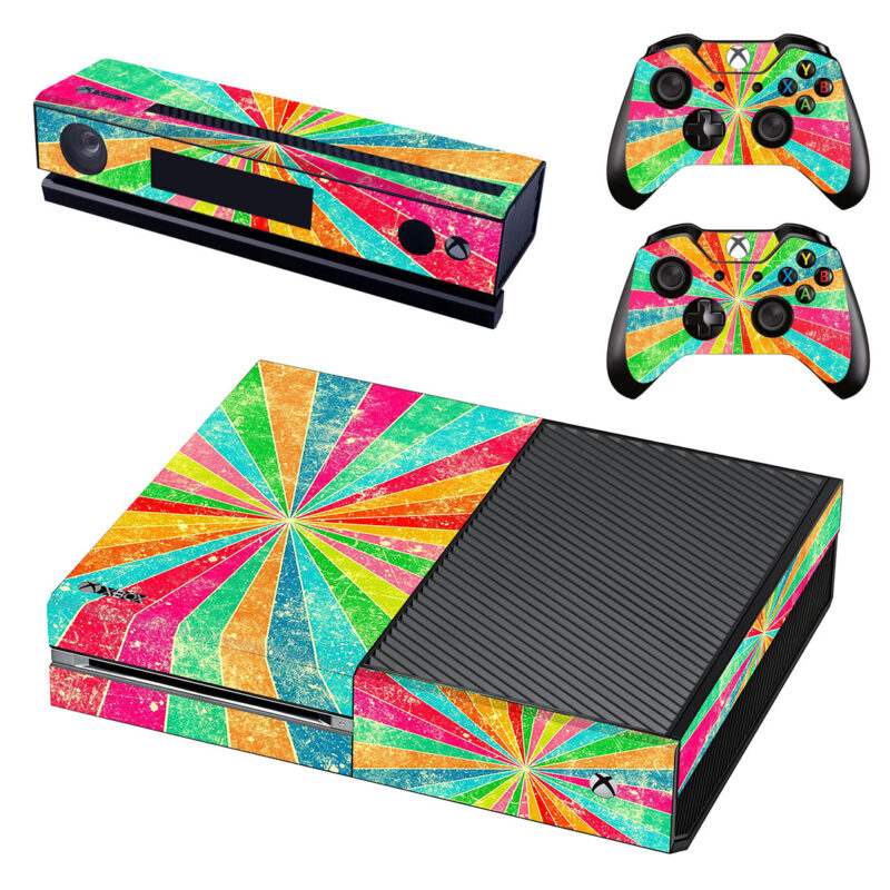 Rainbow Color Glitter Pattern Xbox One Skin Sticker