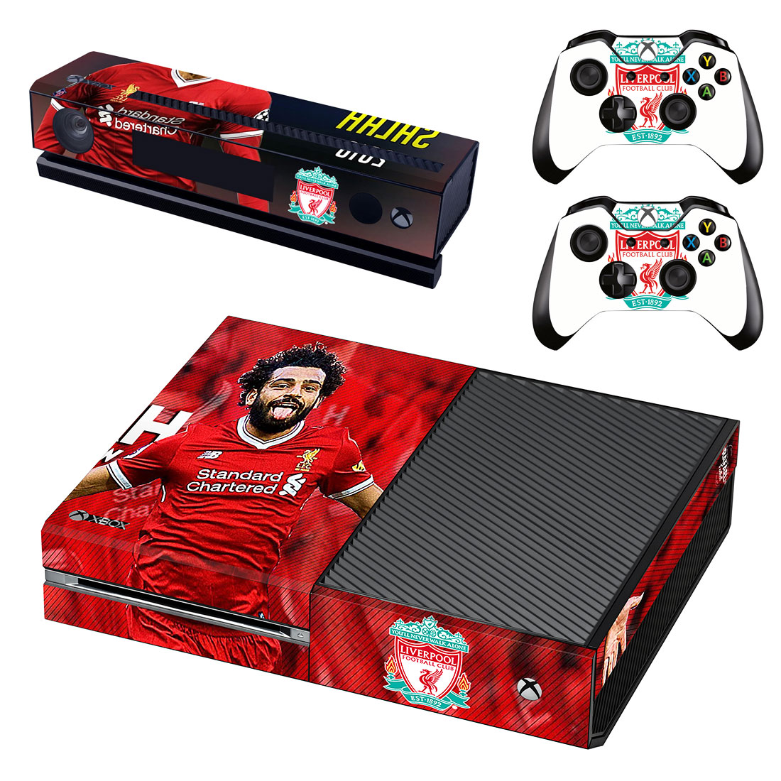 Liverpool F.C. And Mohamed Salah Skin Sticker For Xbox One