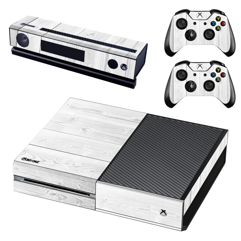 White Wood Plank Texture Xbox One Skin Sticker