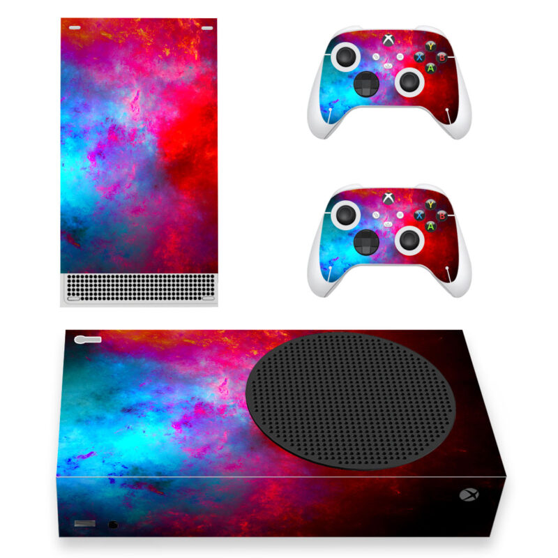 Red And Blue Galaxy Texture Skin Sticker For Xbox Series S And Controllers